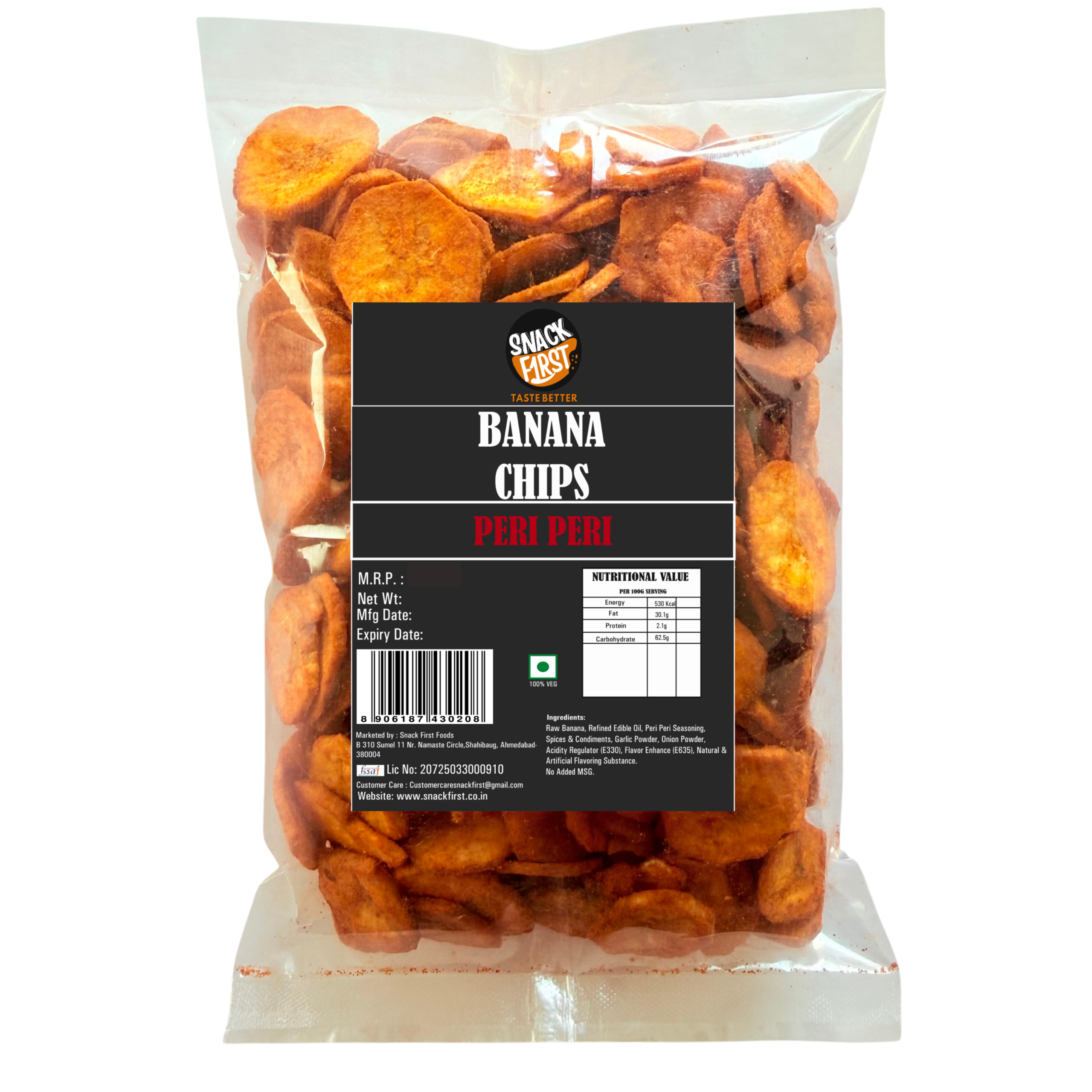 peri peri banana chips | pack of 1 | 200g peri peri banana chips | pack of 1 | 200g