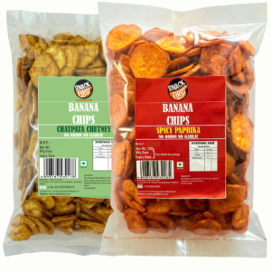 banana chips chatpata chutney & spicy paprika | pack of 2 | 400g