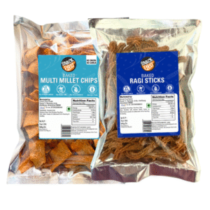 baked millet chips & ragi sticks, no palm oil, gluten free, pack of 2, 200g