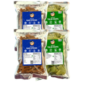 baked tulsi chips, & ragi sticks, no palm oil, pack of 4, 400g