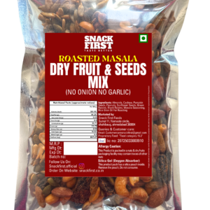 premium roasted dry fruit & seed mix | masala flavoured | no onion no garlic | high protein | no palm oil